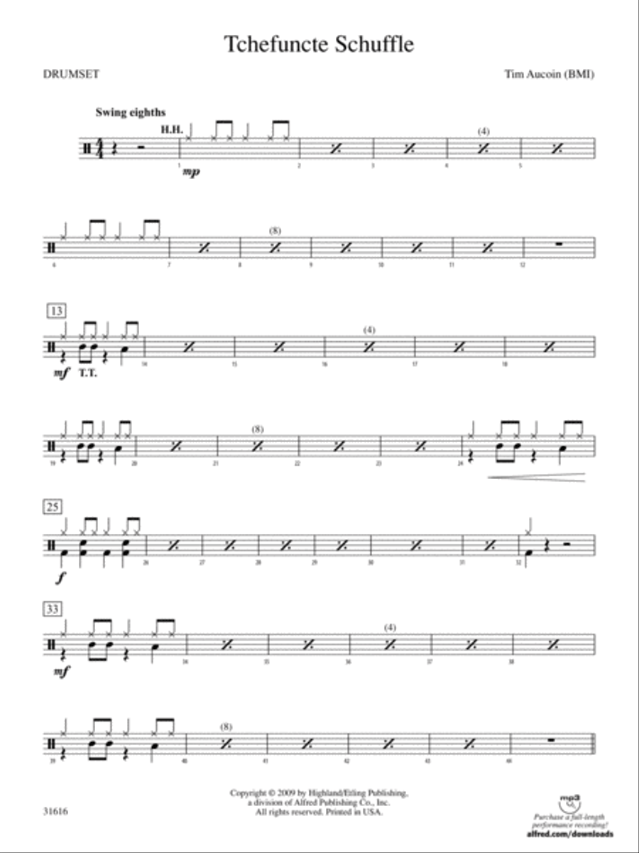 Tchefuncte Shuffle: Drums String Orchestra scores gallery preview page 1
