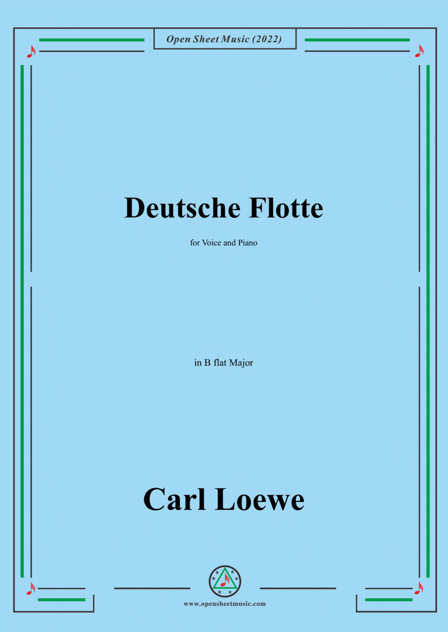 Loewe-Deutsche Flotte,in B flat Major,for Voice and Piano Voice Solo scores gallery preview page 1