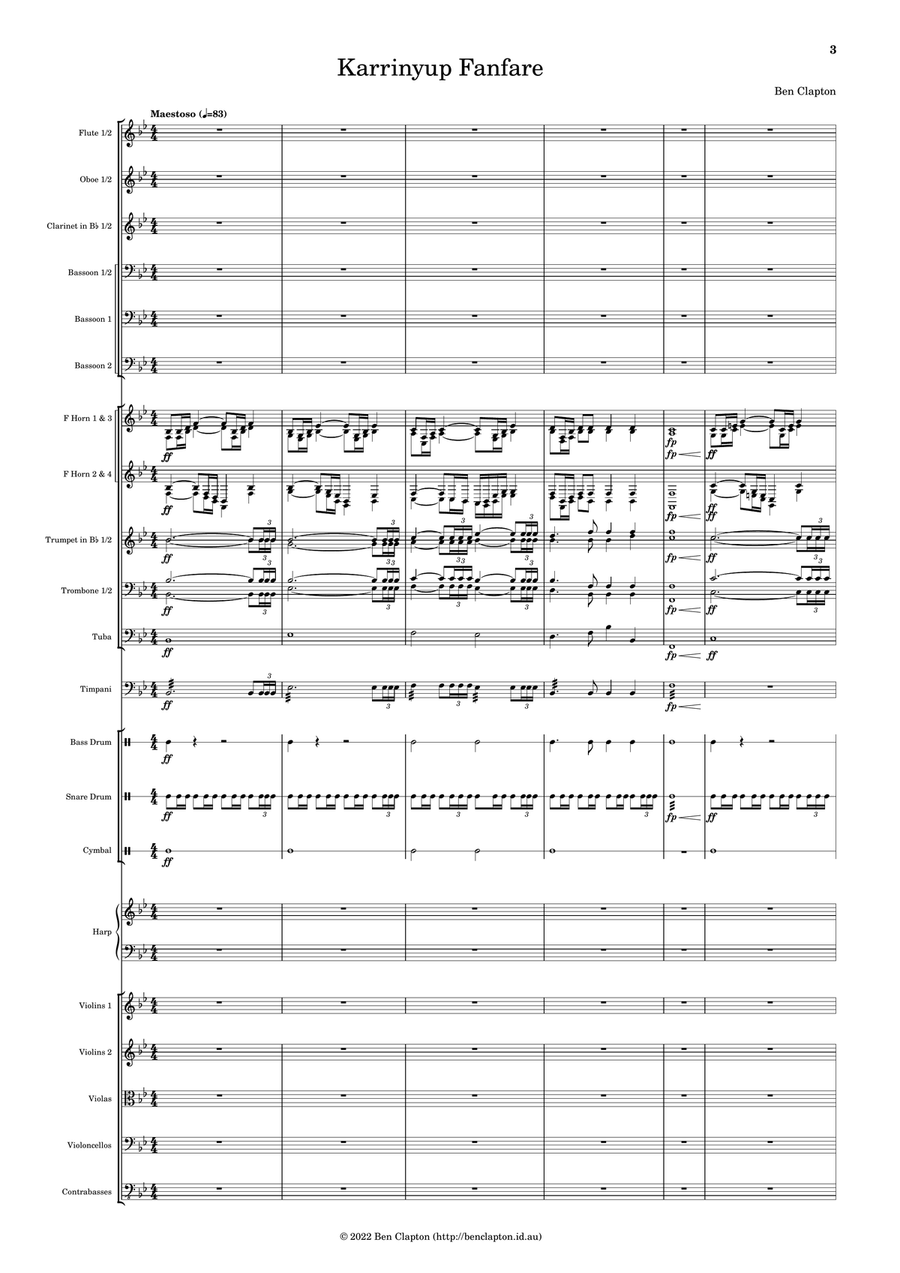 Karrinyup Fanfare Full Orchestra scores gallery preview page 3