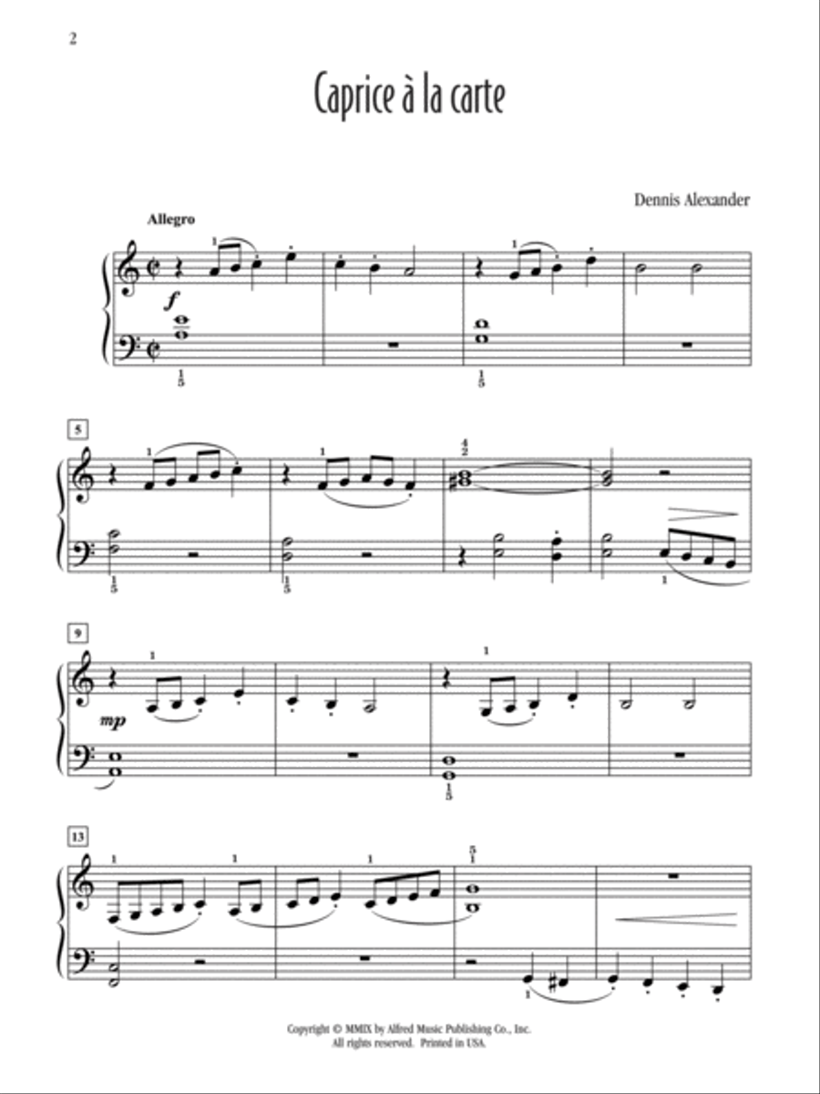 Caprice à la Carte Easy Piano scores gallery preview page 2