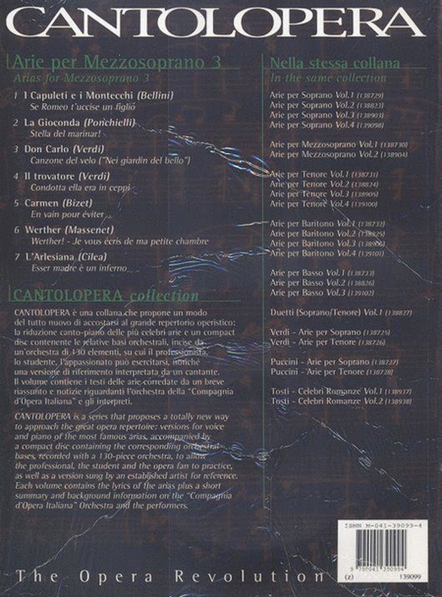 Cantolopera: Arie Per Mezzosoprano Vol. 3