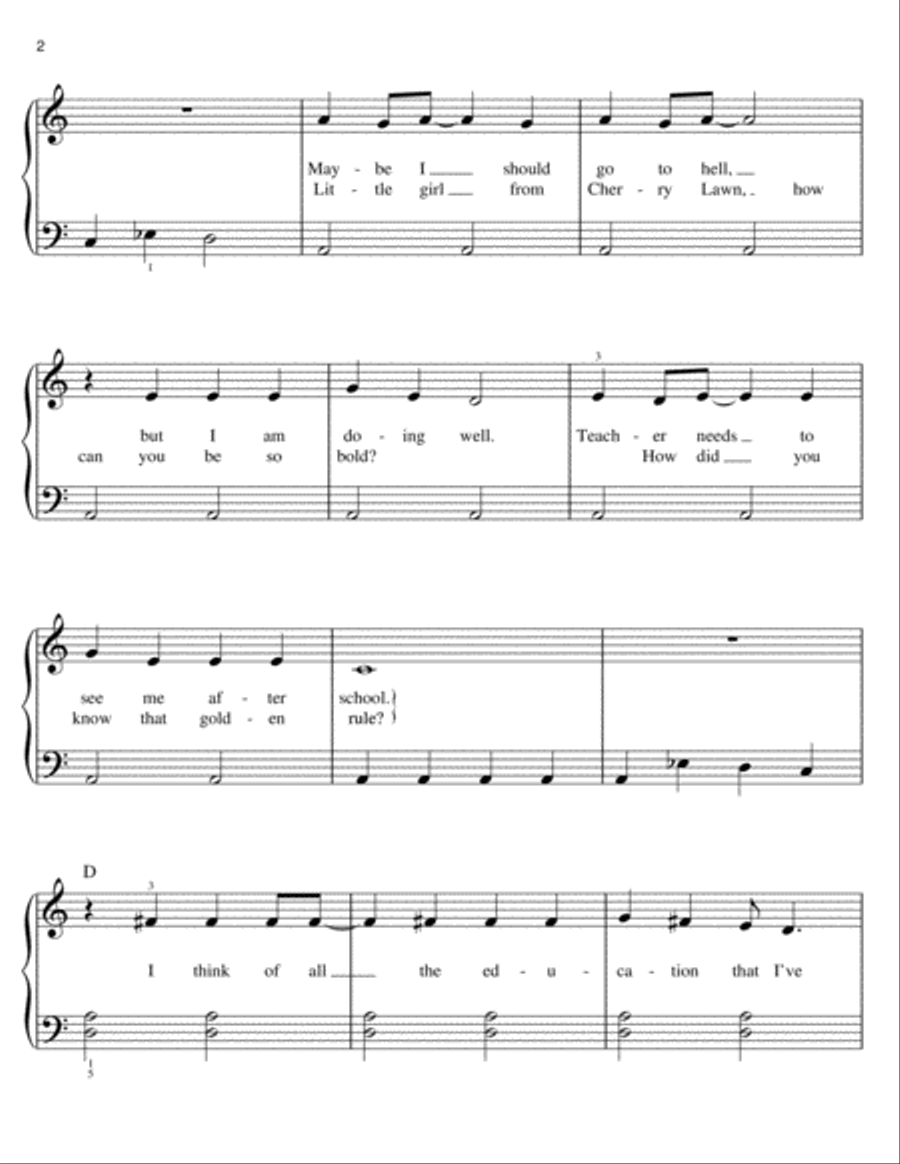 Hot For Teacher Hot For Teacher Voice scores gallery preview page 2