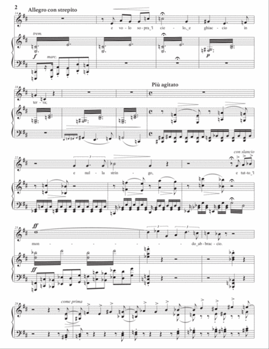 LISZT: Pace non trovo, S. 270 (first version, transposed to D major) Voice scores gallery preview page 3