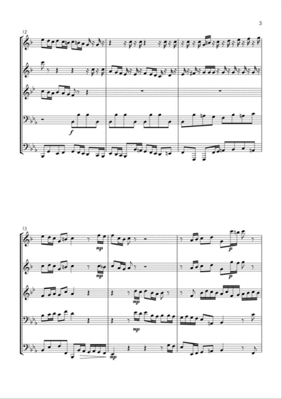 Brandenburg Concerto No.3, 1st movement - brass quintet Brass Quintet scores gallery preview page 5