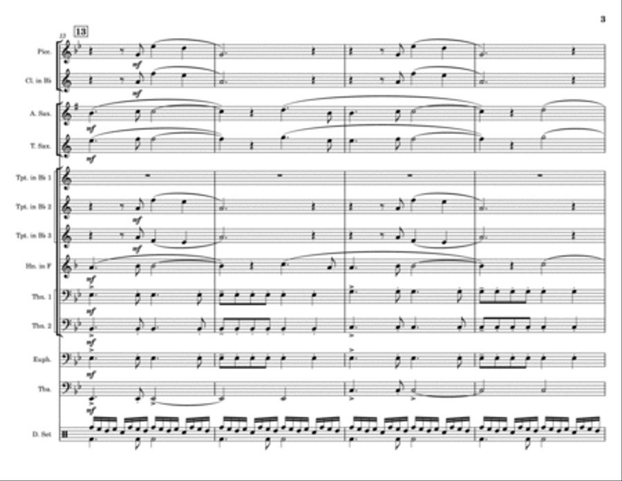 You're Gonna Go Far Kid Marching Band scores gallery preview page 3
