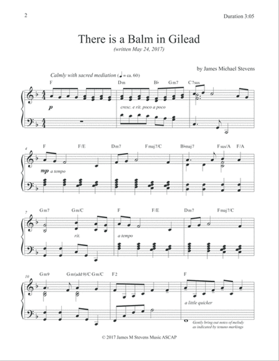 There is a Balm in Gilead (Sacred Piano) Piano Solo scores gallery preview page 2