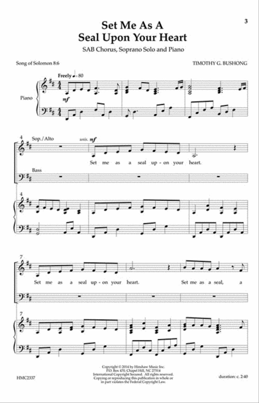 Set Me as a Seal upon Your Heart 3-Part scores gallery preview page 2