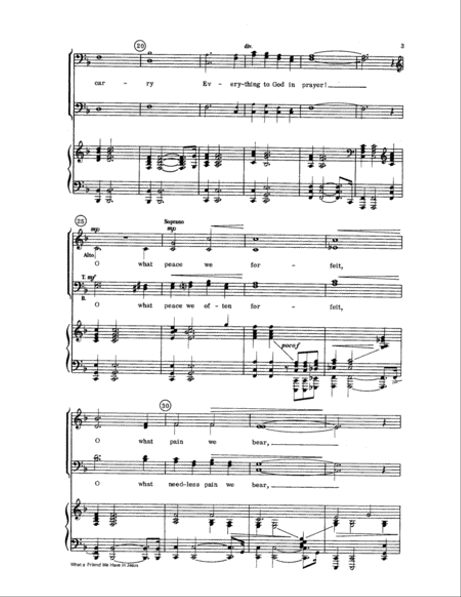 What a Friend We Have in Jesus Choir scores gallery preview page 3