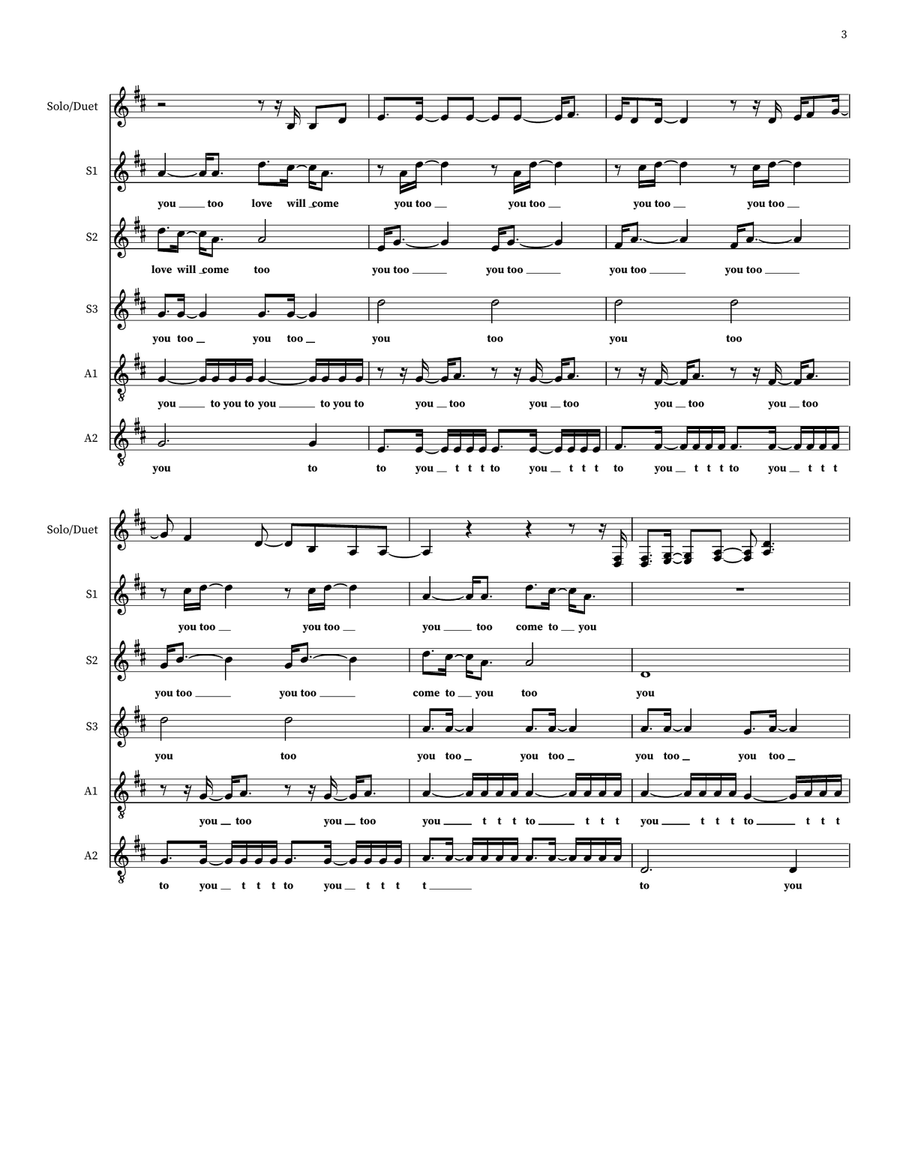 Love Will Come To You Love Will Come To You Choir scores gallery preview page 3