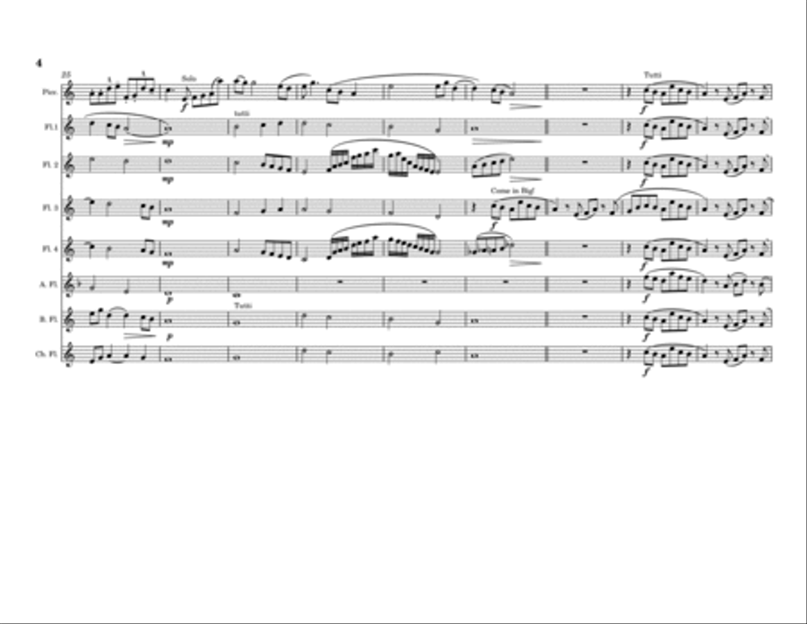 Humming Towhees (for flute choir) Flute Choir scores gallery preview page 4