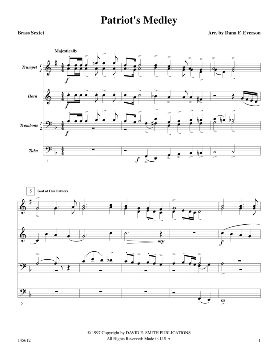 Patriot's Medley Chamber Music scores gallery preview page 1