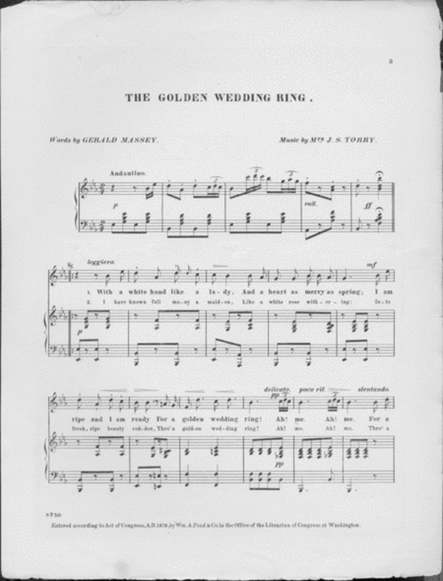 The Golden Wedding Ring. Song