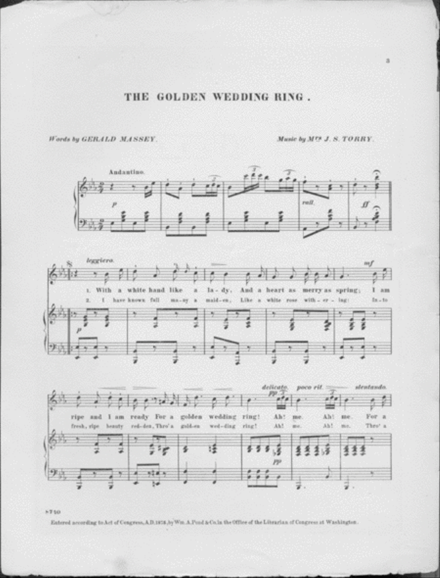 The Golden Wedding Ring. Song Voice scores gallery preview page 2