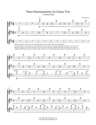 Summer Rain (Guitar Trio) - Score and Parts