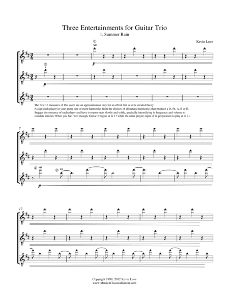Summer Rain (Guitar Trio) - Score and Parts image number null