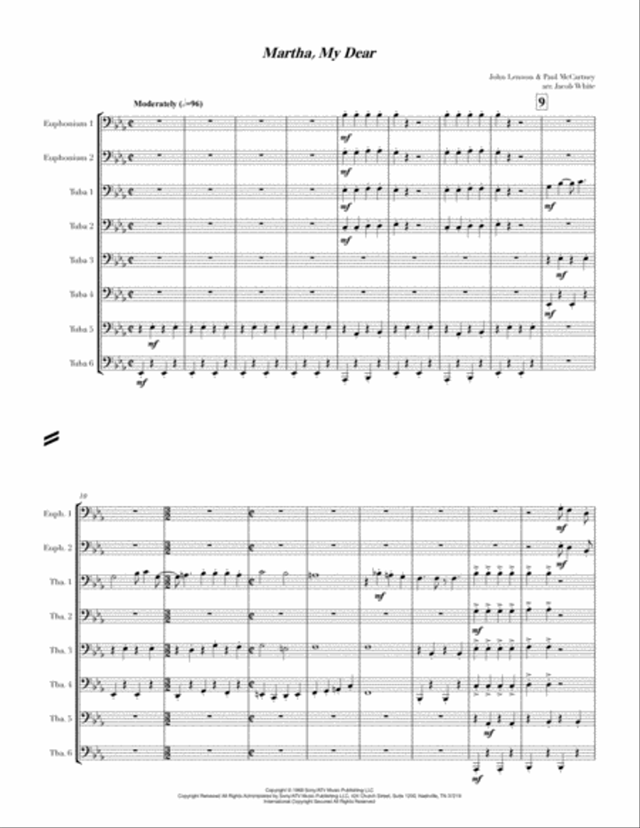 Martha My Dear Brass Ensemble scores gallery preview page 1