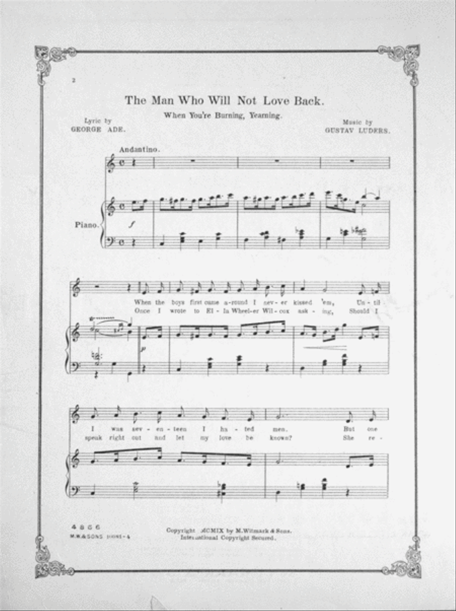 The Man Who Will Not Love Back Voice scores gallery preview page 2