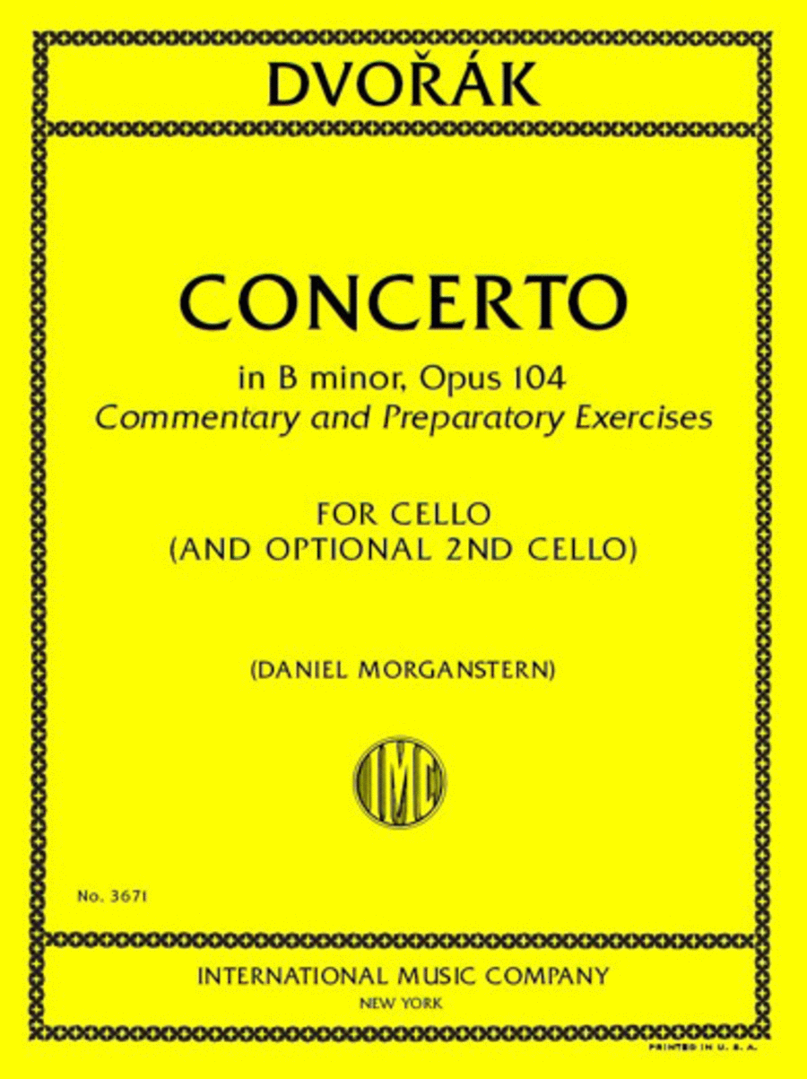 Concerto In B Minor, Opus 104, Commentary And Preparatory Exercises Cello scores gallery preview page 1