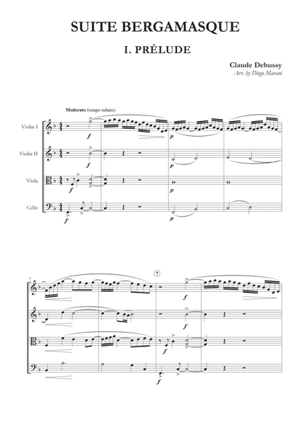 Prelude from "Suite Bergamasque" for String Quartet image number null