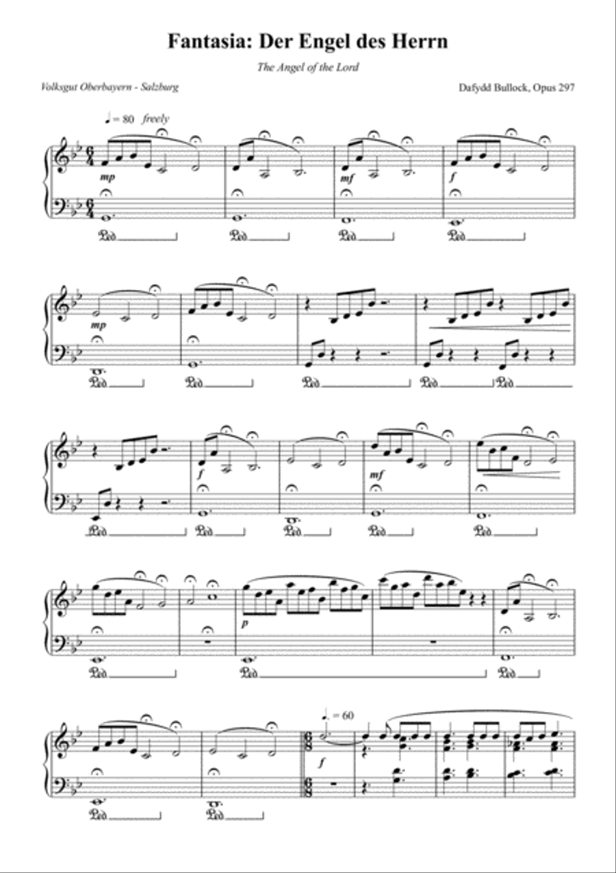 Fantasia: Der Engel des Herrn - The Angel of the Lord Piano Solo scores gallery preview page 2