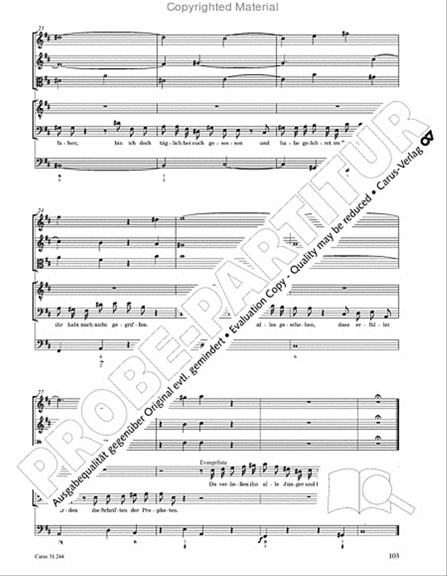 St. Matthew Passion (Matthaus-Passion) 4-Part scores gallery preview page 105