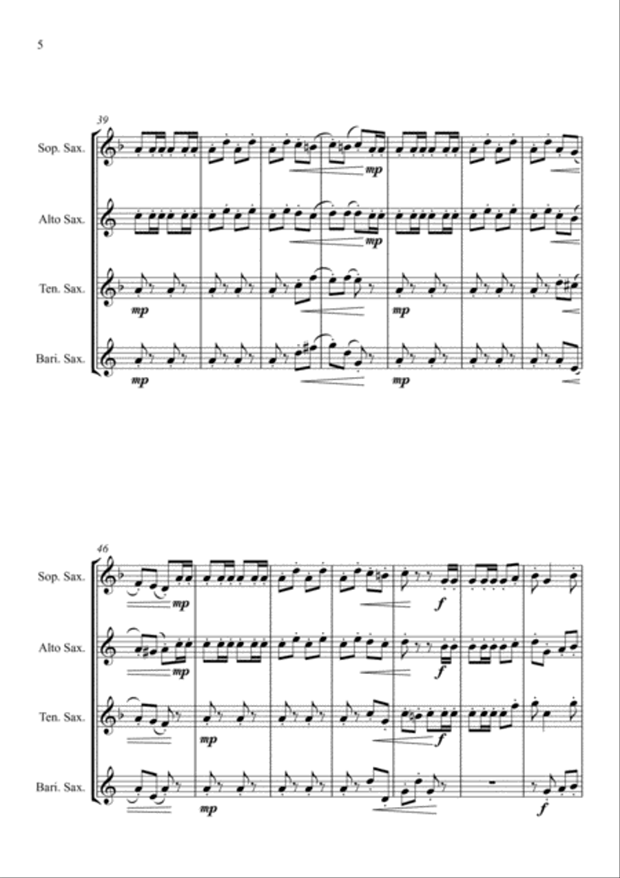 William Tell Overture - For Saxophone Quartet Saxophone Quartet scores gallery preview page 6