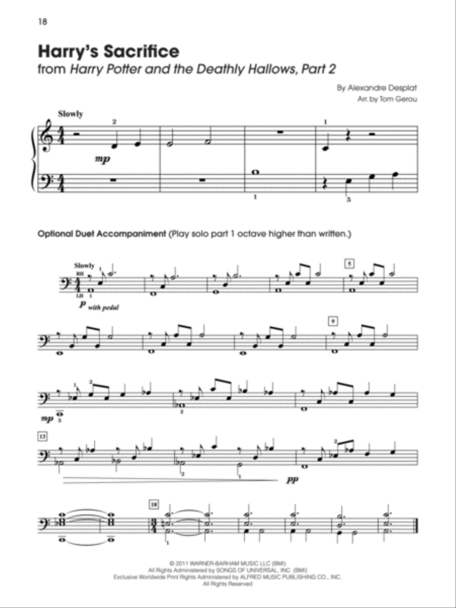 Harry Potter and the Deathly Hallows, Part 2 Easy Piano scores gallery preview page 4