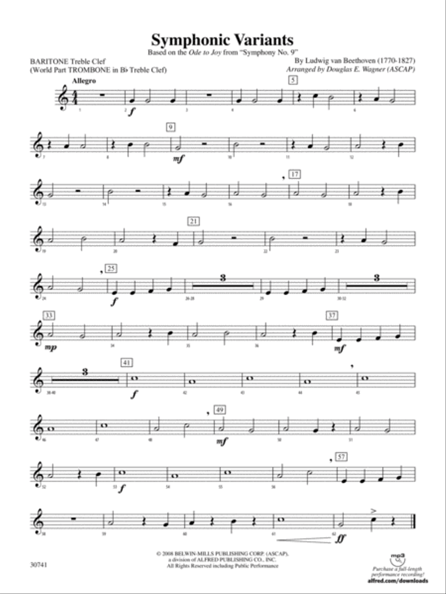 Symphonic Variants (Based on "Ode to Joy" from Symphony No. 9): Baritone T.C.