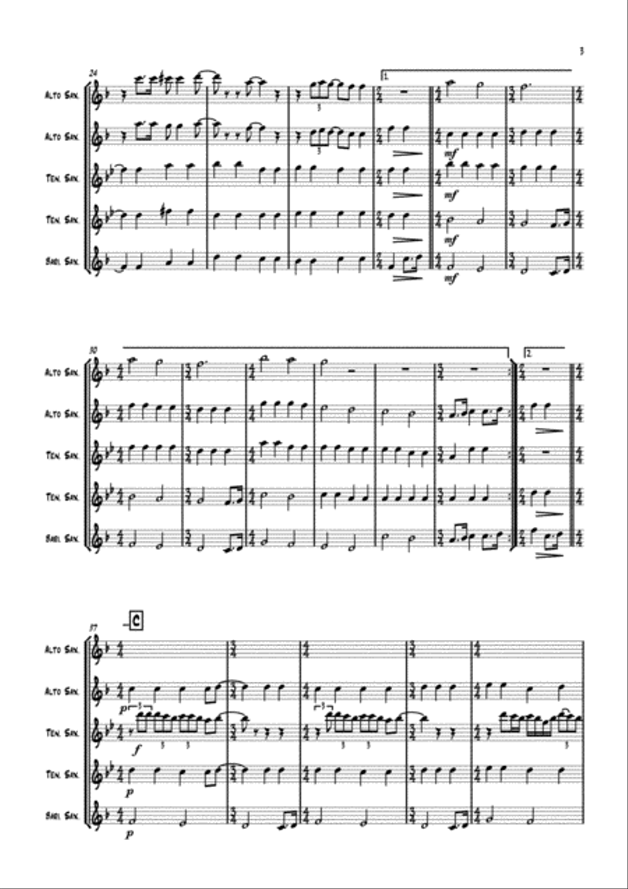 All You Need Is Love Saxophone Quintet scores gallery preview page 3