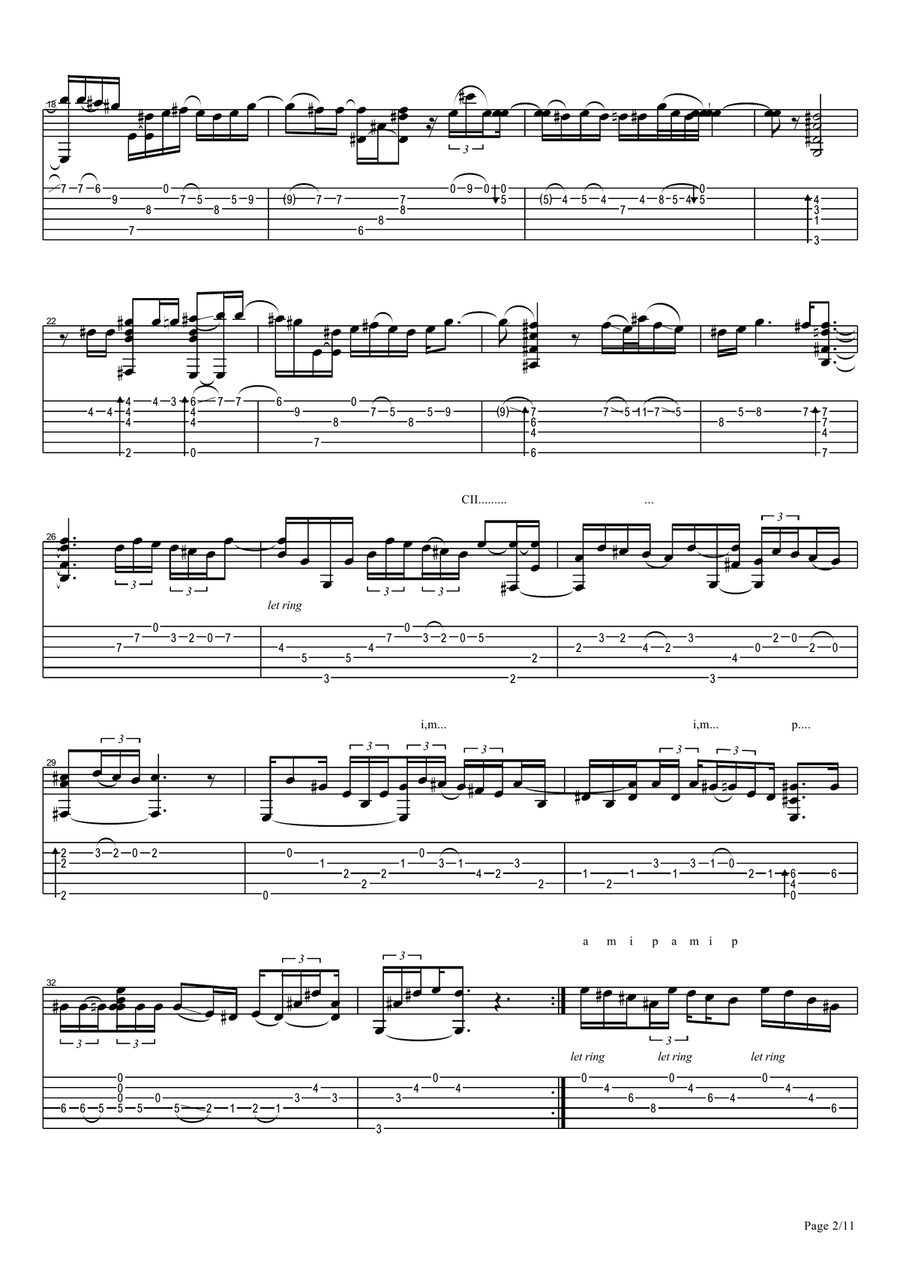 Vicente Amigo - Ciudad De Las Ideas - 7 - Cordoba Acoustic Guitar scores gallery preview page 2