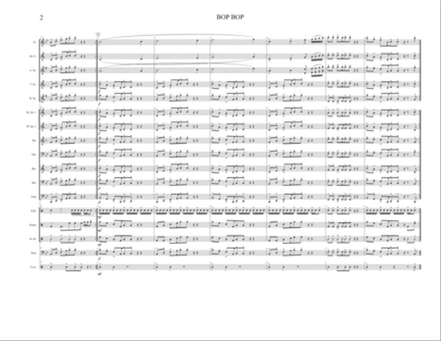 Bop Bop (doo boo dot dot) Marching Band scores gallery preview page 2