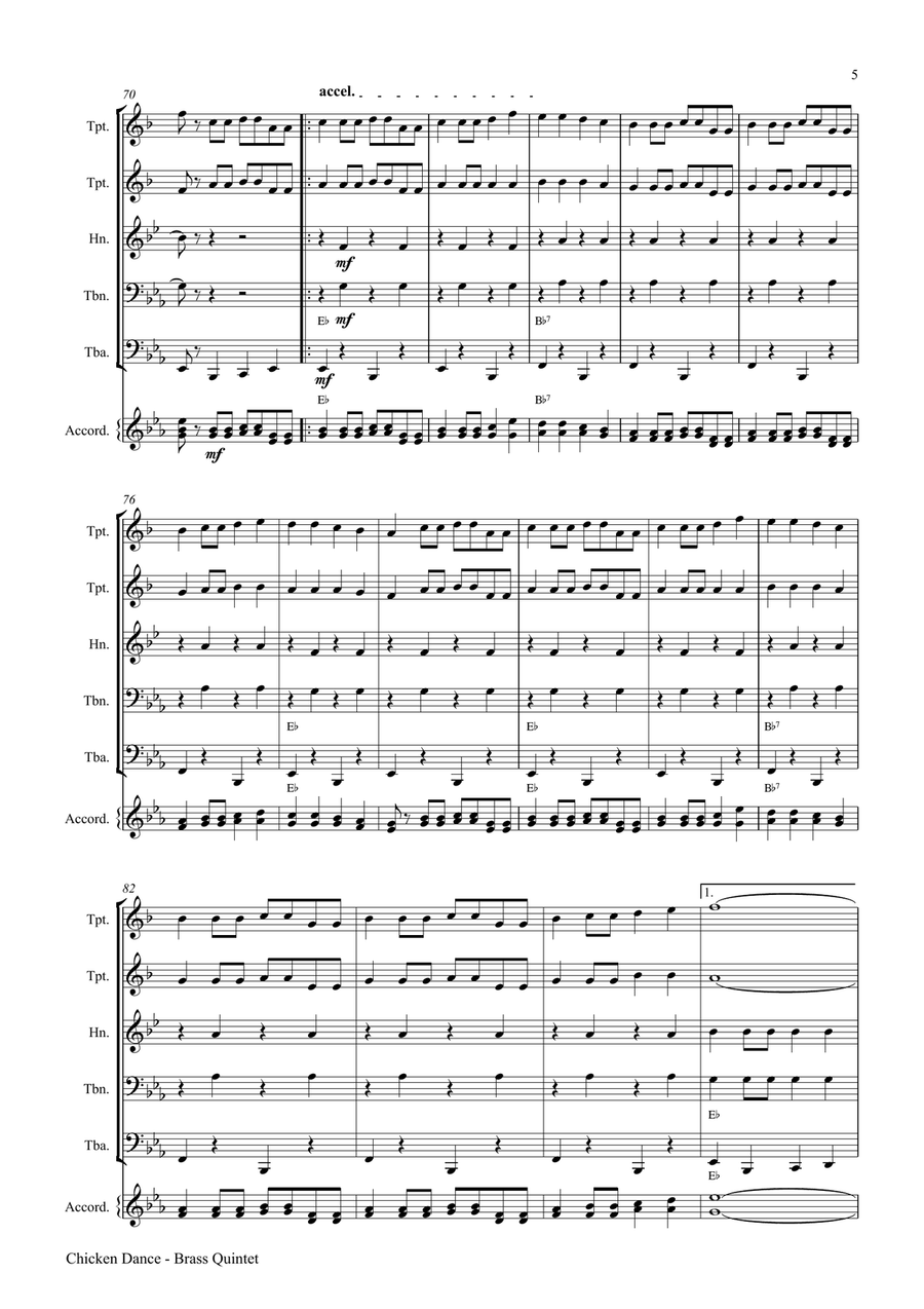 The Chicken Dance Euphonium scores gallery preview page 5
