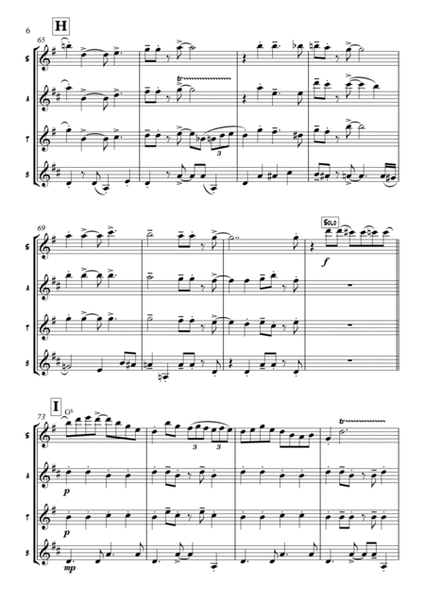 Down By The Riverside - SATB Saxophone Quartet image number null