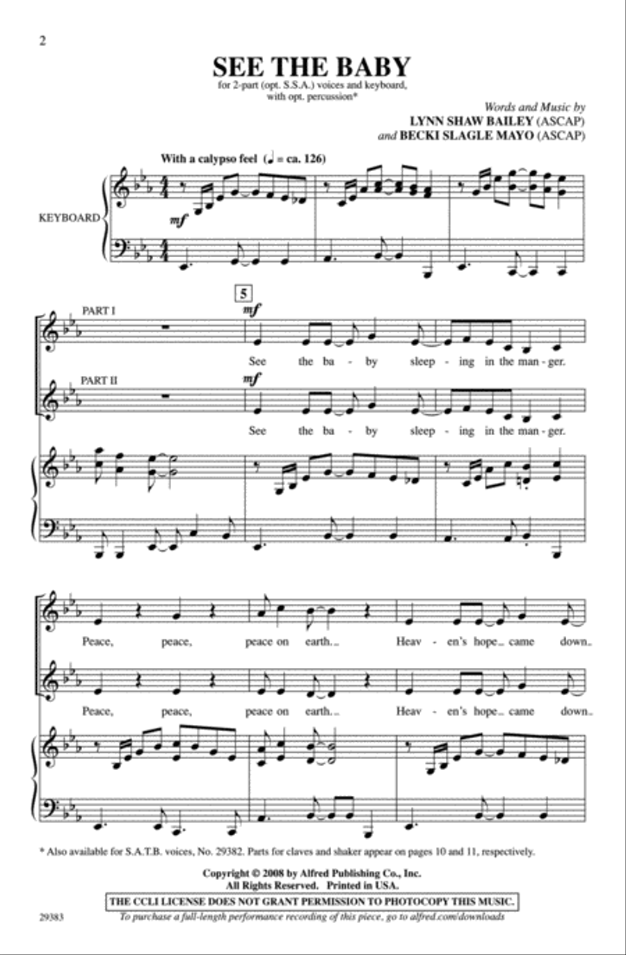 See the Baby 2-Part scores gallery preview page 2