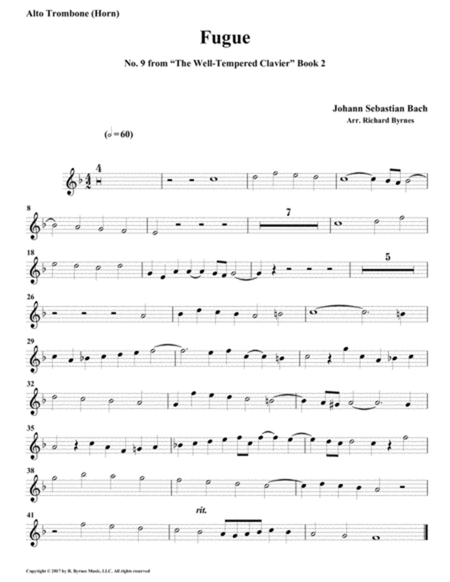 Fugue 09 from Well-Tempered Clavier, Book 2 (Trombone Quintet) image number null