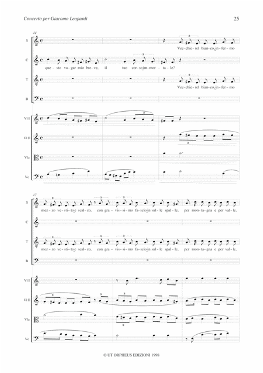 Concerto for Giacomo Leopardi for Choir and String Quartet (1996-97) Choir scores gallery preview page 15