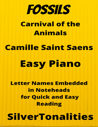 Fossils Carnival of the Animals Easy Piano Sheet Music