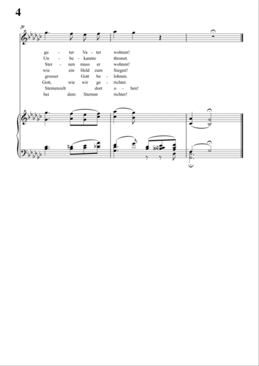 Schubert-An die Freude,Op.111 No.1 in bG for Vocal and Piano Voice scores gallery preview page 5