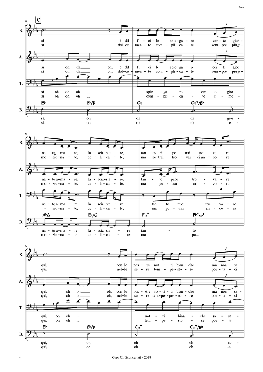 Quello che le Donne non Dicono for SATB (complete score + single parts) 4-Part scores gallery preview page 5