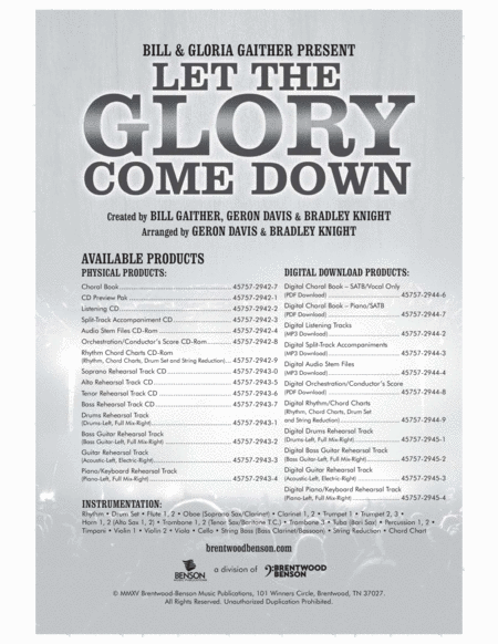 Let the Glory Come Down (Split-Track Accompaniment CD) image number null