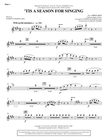Appalachian Winter (A Cantata For Christmas) - Flute 1