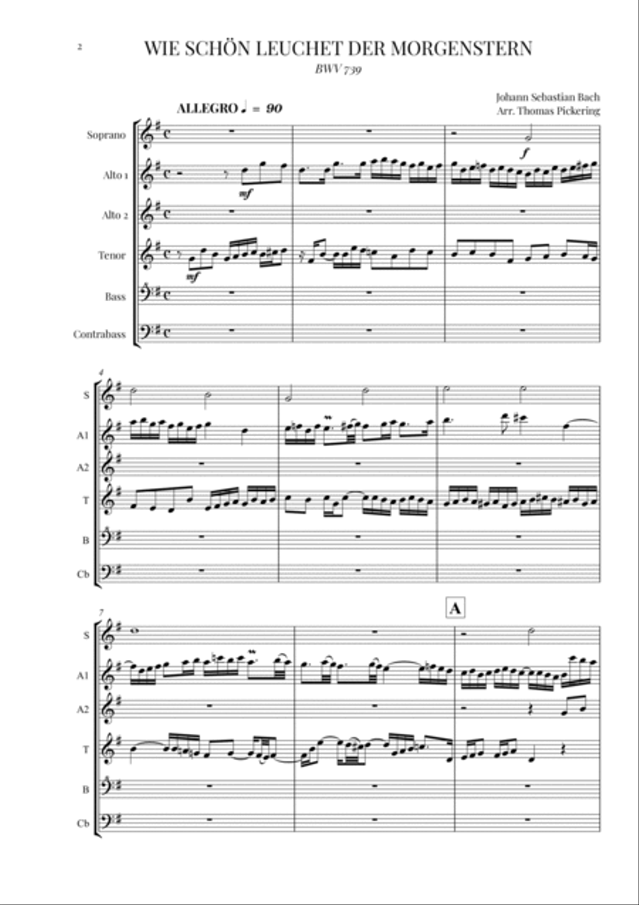 Wie schön leuchtet der Morgenstern, BWV 739 Recorder scores gallery preview page 2