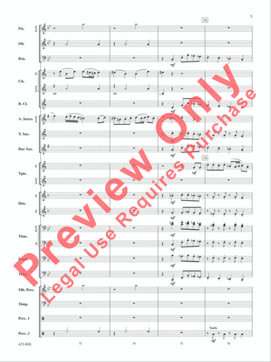 Fantasy on a Burgundian Carol Concert Band scores gallery preview page 6