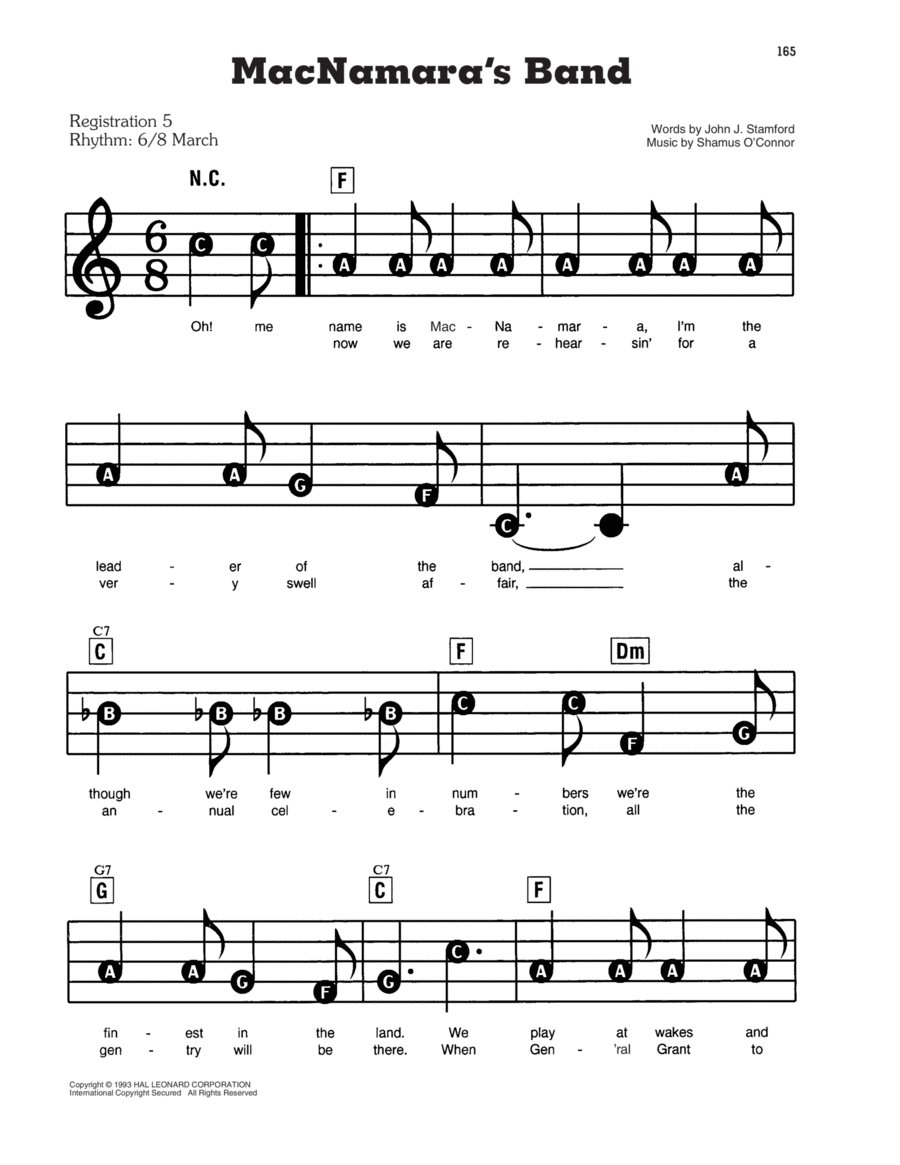 MacNamara's Band Electronic Keyboard scores gallery preview page 1