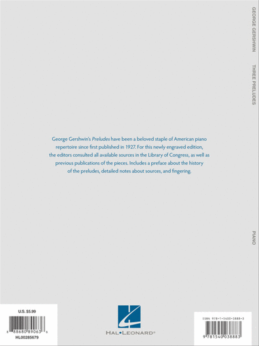 Three Preludes Piano Solo scores gallery preview page 5