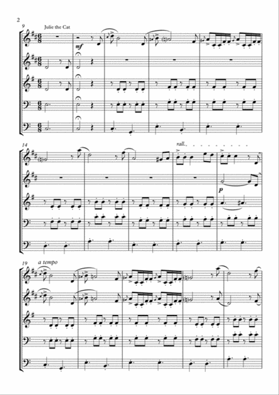 Augusto Mazzoli Medley for Brass Quintet Brass Quintet scores gallery preview page 2