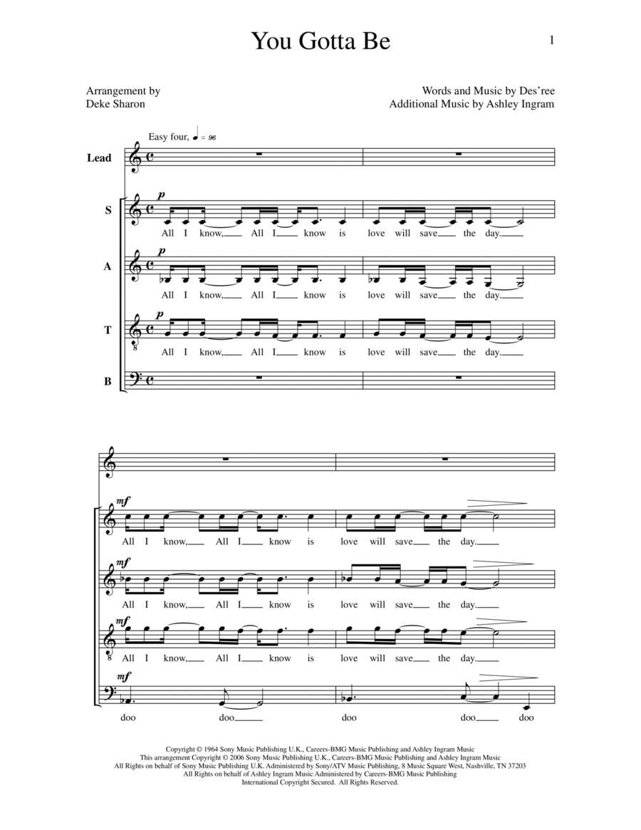 You Gotta Be 4-Part scores gallery preview page 1