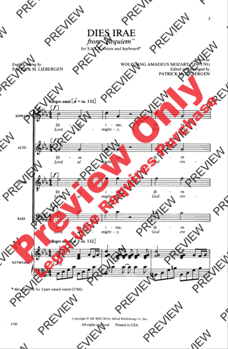 Dies Irae (from Requiem) Dies Irae (from Requiem) 4-Part scores gallery preview page 3