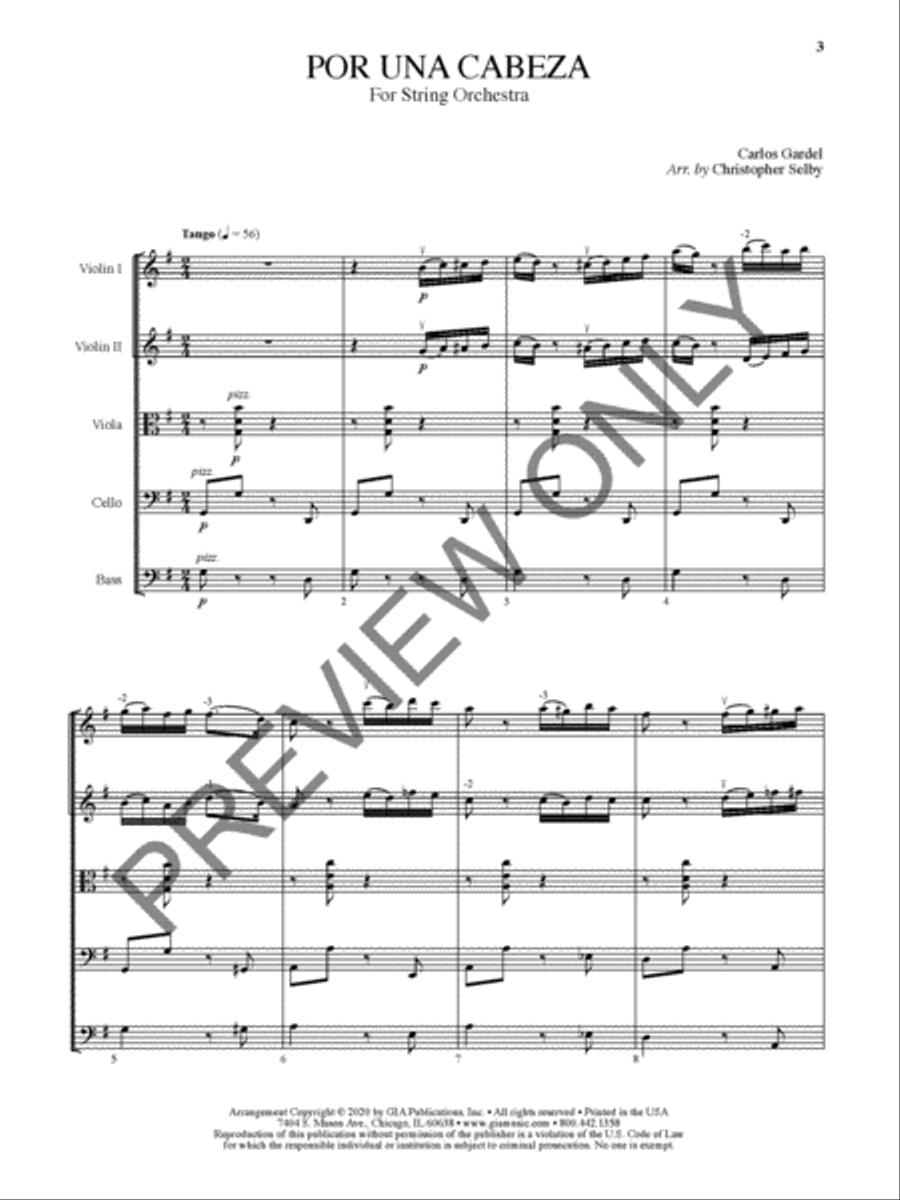 Por Una Cabeza - Full Score and Parts Violin scores gallery preview page 2