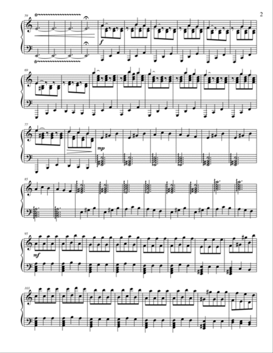 Malaguena Variations for Piano Solo Harpsichord scores gallery preview page 2